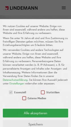 Vorschau der mobilen Webseite www.lindemann.de, Lindemann GmbH & Co. KG - Büromöbelfabrik