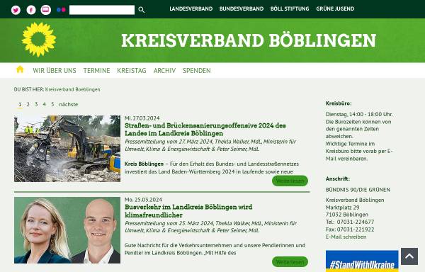 Vorschau von www.gruene-boeblingen.de, Bündnis 90/Die Grünen Böblingen