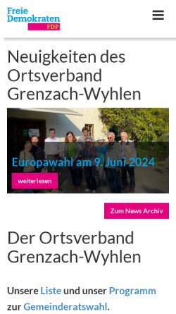 Vorschau der mobilen Webseite www.fdp-grenzach-wyhlen.de, FDP Grenzach-Wyhlen