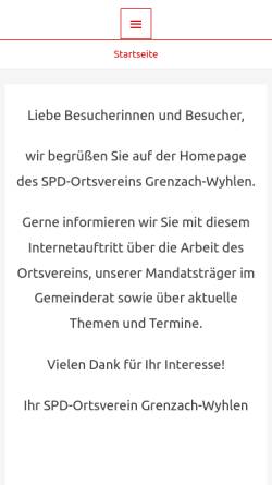 Vorschau der mobilen Webseite www.spd-grenzach-wyhlen.de, SPD Grenzach-Wyhlen