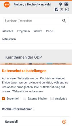 Vorschau der mobilen Webseite oedp-freiburg.de, ÖDP Freiburg