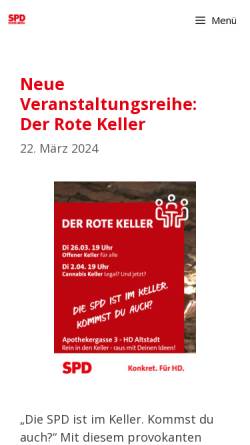 Vorschau der mobilen Webseite spd-heidelberg.de, SPD-Kreisverband Heidelberg