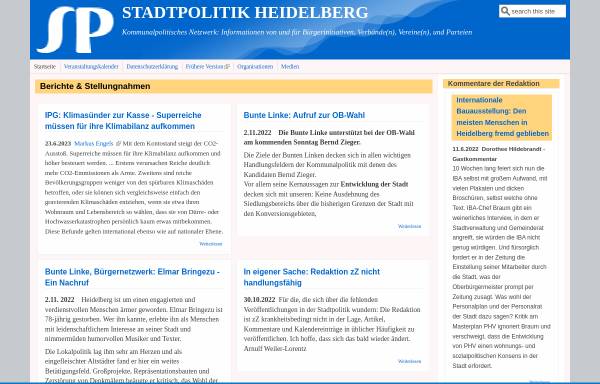 Vorschau von stadtpolitik-heidelberg.de, Stadtpolitik Heidelberg