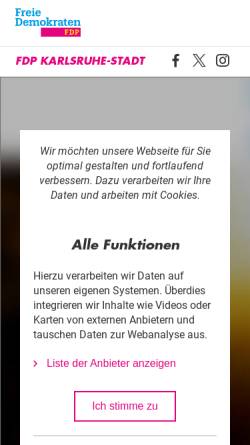 Vorschau der mobilen Webseite www.fdp-karlsruhe.de, FDP Karlsruhe Stadt