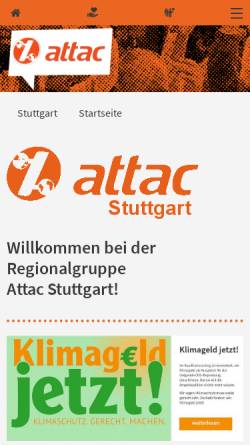 Vorschau der mobilen Webseite www.attac-netzwerk.de, Attac Stuttgart