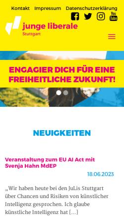 Vorschau der mobilen Webseite www.julis-stuttgart.de, JuLis - Junge Liberale Stuttgart