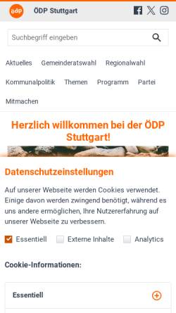 Vorschau der mobilen Webseite oedp-stuttgart.de, ÖDP im Regionalverband Stuttgart