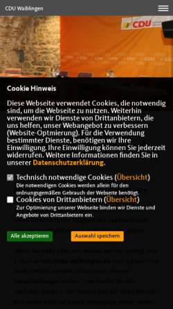 Vorschau der mobilen Webseite www.cdu-waiblingen.de, CDU Waiblingen