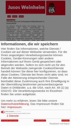 Vorschau der mobilen Webseite www.jusos-weinheim.de, Jusos Weinheim