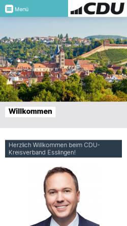 Vorschau der mobilen Webseite www.cdu-kv-esslingen.de, CDU-Kreisverband Esslingen