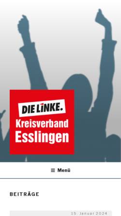 Vorschau der mobilen Webseite www.die-linke-esslingen.de, Die Linke. Kreisverband Esslingen