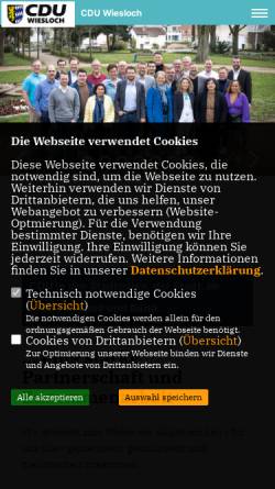 Vorschau der mobilen Webseite www.cdu-wiesloch.de, CDU Wiesloch