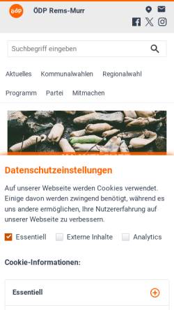 Vorschau der mobilen Webseite www.oedp-rems-murr.de, ÖDP Kreisverband Rems-Murr