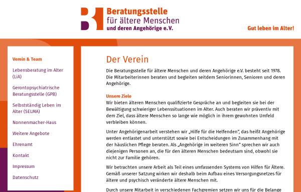 Vorschau von www.altenberatung-tuebingen.de, Beratungsstelle für ältere Menschen und deren Angehörige e.V.