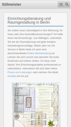 Vorschau der mobilen Webseite www.stilmeister-berlin.de, Stilmeister