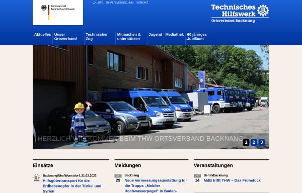 Vorschau von www.thw-backnang.de, Technisches Hilfswerk - Ortsverband