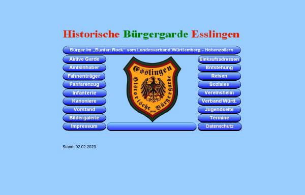 Vorschau von buergergarde-esslingen.de, Historische Bürgergarde Esslingen