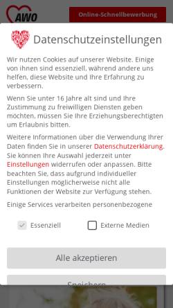 Vorschau der mobilen Webseite awo-freiburg.de, Arbeiterwohlfahrt Freiburg