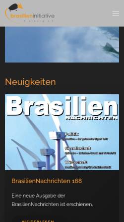 Vorschau der mobilen Webseite www.brasilieninitiative.de, Brasilien Initiative Freiburg e.V.