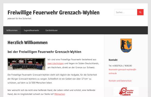 Vorschau von www.feuerwehr-grenzach-wyhlen.de, Freiwillige Feuerwehr Grenzach-Wyhlen