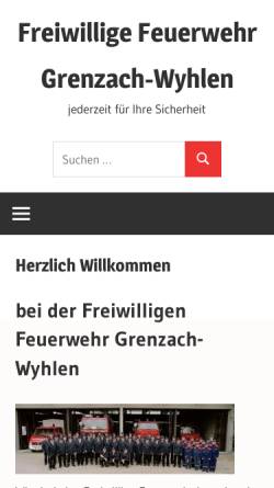 Vorschau der mobilen Webseite www.feuerwehr-grenzach-wyhlen.de, Freiwillige Feuerwehr Grenzach-Wyhlen
