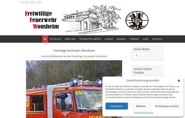 Vorschau von www.feuerwehr-wonsheim.de, Freiwillige Feuerwehr Wonsheim