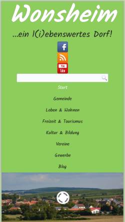 Vorschau der mobilen Webseite www.wonsheim.de, Gemeinde Wonsheim