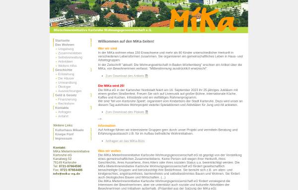 Vorschau von www.mika-eg.de, MiKa - MieterInneninitiative Karlsruhe