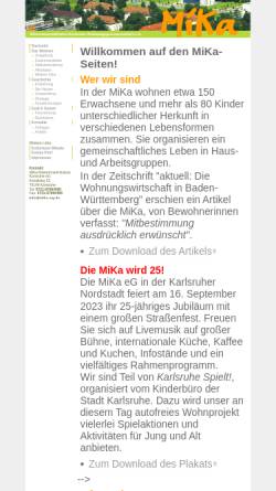 Vorschau der mobilen Webseite www.mika-eg.de, MiKa - MieterInneninitiative Karlsruhe