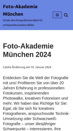 Vorschau der mobilen Webseite www.foto-akademie.de, Foto-Akademie.de, Edmund Bugdoll