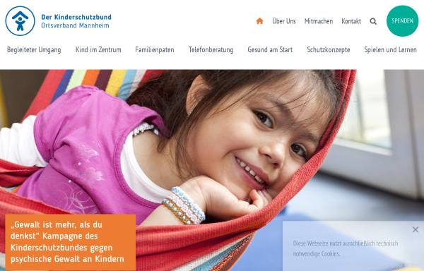 Vorschau von www.kinderschutzbund-mannheim.de, Deutscher Kinderschutzbund - Ortsverband Mannheim e.V.