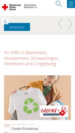 Vorschau der mobilen Webseite drk-mannheim.de, DRK-Kreisverband Mannheim e.V.