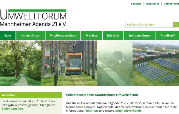 Vorschau von www.umweltforum-mannheim.de, Umweltforum Mannheimer Agenda 21
