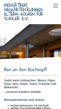 Vorschau der mobilen Webseite www.mensatreff.de, Mensatreff des Schulzentrums Neckartenzlingen e. V.