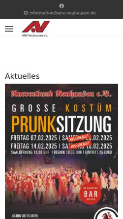Vorschau der mobilen Webseite www.anv-neuhausen.de, Arbeitsgemeinschaft Neuhausener Vereine e.V. (ANV)