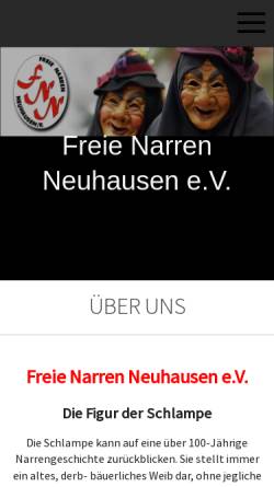 Vorschau der mobilen Webseite www.freie-narren-neuhausen.de, Freie Narren Neuhausen e.V.