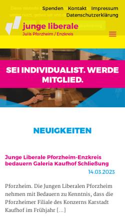 Vorschau der mobilen Webseite www.julis-pforzheim.de, JuLis - Junge Liberale Pforzheim