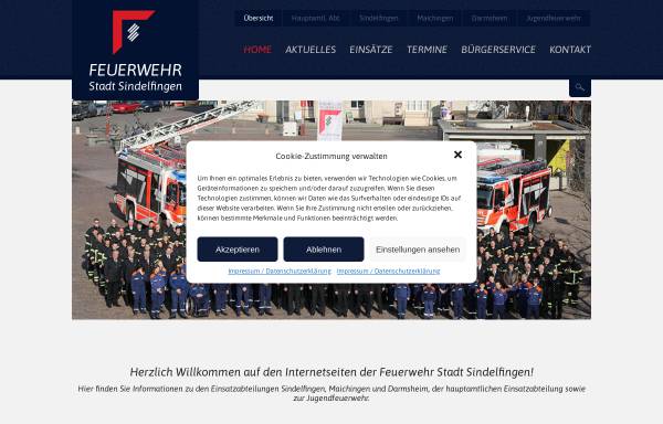 Vorschau von www.feuerwehr-sindelfingen.de, Freiwillige Feuerwehr Stadt Sindelfingen
