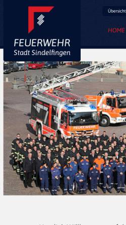 Vorschau der mobilen Webseite www.feuerwehr-sindelfingen.de, Freiwillige Feuerwehr Stadt Sindelfingen