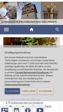 Vorschau der mobilen Webseite www.kirchemaichingen.de, Kirche Maichingen