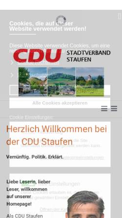 Vorschau der mobilen Webseite cdu-staufen.de, CDU-Ortsverein