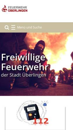 Vorschau der mobilen Webseite www.feuerwehr-ueberlingen.de, Freiwillige Feuerwehr Überlingen
