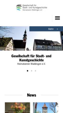 Vorschau der mobilen Webseite www.heimatverein-waiblingen.de, Heimatverein Waiblingen e.V.