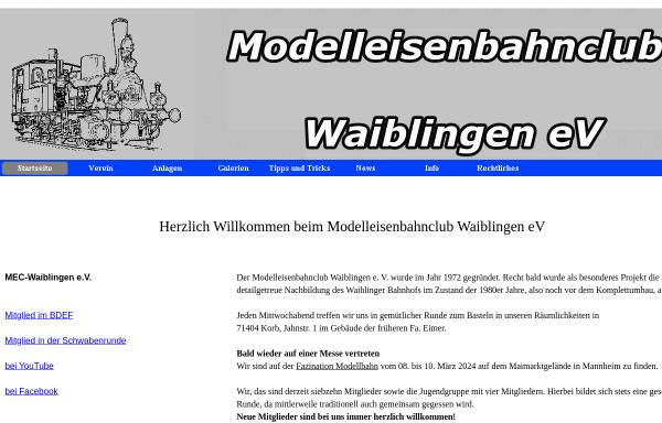 Vorschau von www.mec-waiblingen.de, Modelleisenbahn Club Waiblingen e.V.