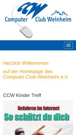 Vorschau der mobilen Webseite www.c-c-w.de, Computer Club Weinheim