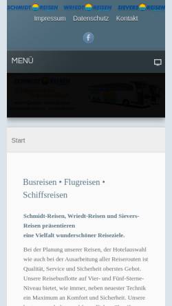 Vorschau der mobilen Webseite www.schmidt-dagebuell.de, Schmidt-Reisen