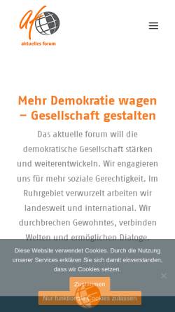 Vorschau der mobilen Webseite www.aktuelles-forum.de, Aktuelles Forum NRW e.V.