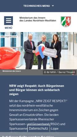 Vorschau der mobilen Webseite www.im.nrw.de, Ministerium für Inneres und Kommunales NRW - Bürgerbeteiligung und Wahlen
