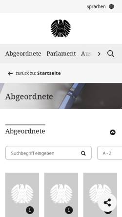 Vorschau der mobilen Webseite www.bundestag.de, Mitglieder des 17. Deutschen Bundestages