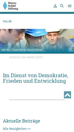 Vorschau der mobilen Webseite www.hss.de, Hanns-Seidel-Stiftung